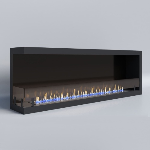 Биокамин "Русский огонь" Честер 1500 угловой левый с защитным и декоративным стеклом