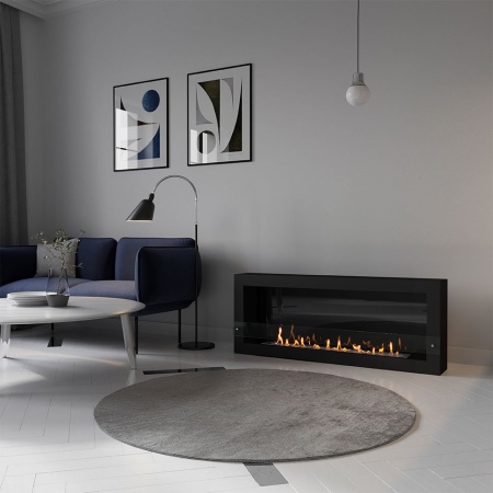 Биокамин SteelHeat WALL ONE 1400 черный, стекло, стемалит по цене 76 650 руб.